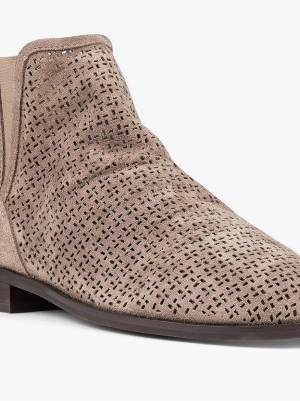 $169 NWOB NYDJ NF Concettapo Jeans 10M Women’s Taupe Perforated Leather boot - Picture 2 of 6